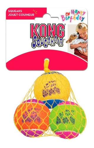 Juguete Kong Birthday Balls 3x Sonido Para Tu Mascota