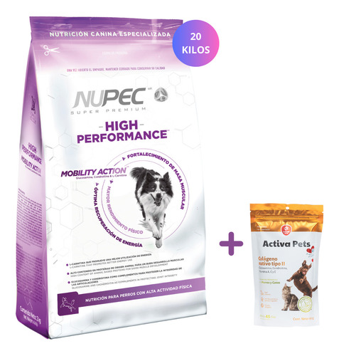 Croquetas Nupec High Performance 20kg + Colágeno Para Perros