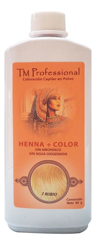  Henna Natural En Polvo Color Tm Professional 90 Grs Tono Rubio 7