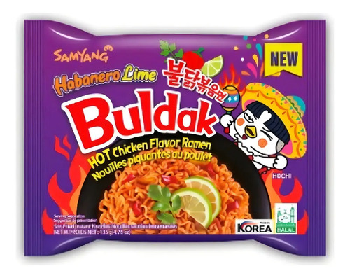 Sopa instantanea Ramen Coreano Samyang Buldak Habanero Limon 1 Pieza 135g