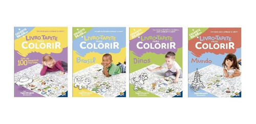 Imagem 1 de 10 de Livro Tapete Para Colorir Infantil 4 Unidades 98x68cm