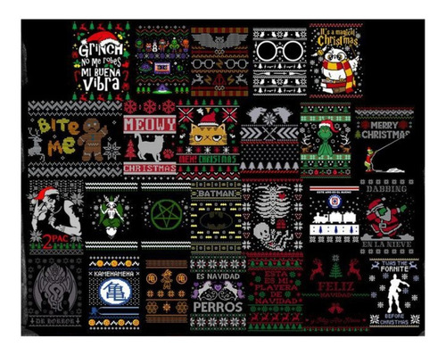 77 Plantillas Ugly Sweather Navidad Vector