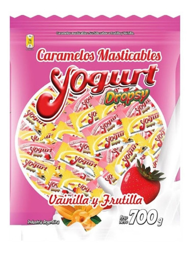 Caramelos Masticables Dropsy Yogur X 700gr Frutilla Vainilla