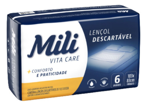 Lençol Descartável Absorvente Mili Vita 1 Pacote Com 6 Un