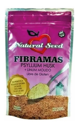 Fibramas Psyllium Husk Polvo Lino Sin Tacc Natural Seed 200g