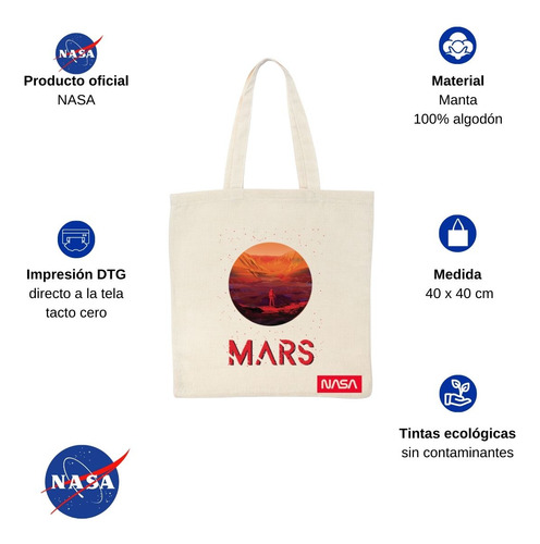 Bolsa Tote Bag Nasa Mars