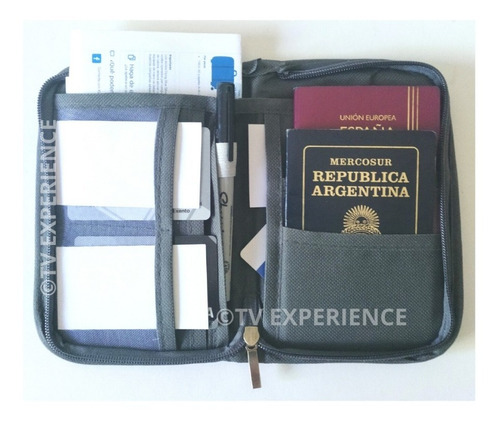Imagen 2 de 9 de Porta Pasaporte Documentos Organizador De Viaje