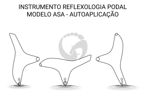 Mapa e instrumento de reflexología podal modelo Asa, color marrón