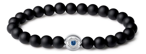 Pulsera De Cuentas De Obsidiana Para Hombre Fancime, Pulsera