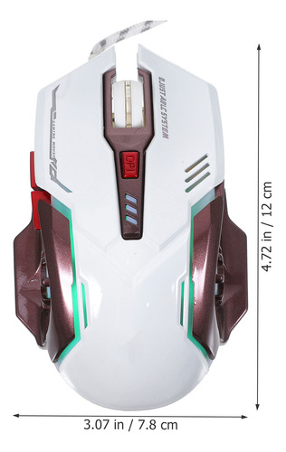 Ratón Ergonómico Con Cable Usb Con Luz Respiratoria Para Jue