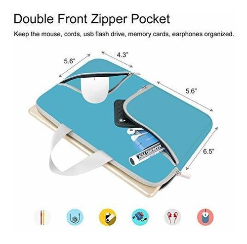 Funda Para Laptop Con Cierres De 12.9 Pulgadas Azul Cian