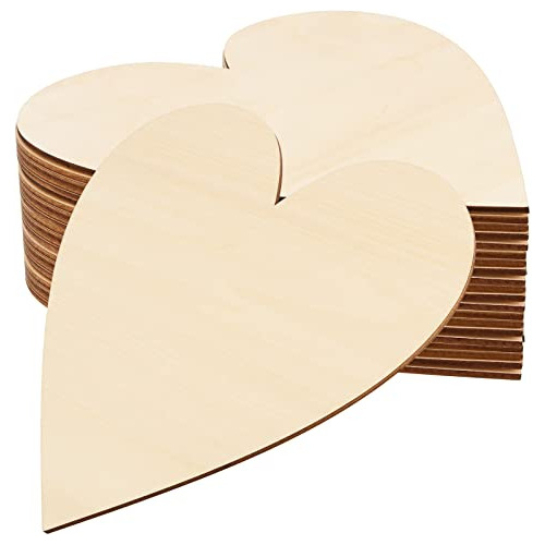 25 Piezas De Recortes De Madera Forma De Corazón De 8 ...