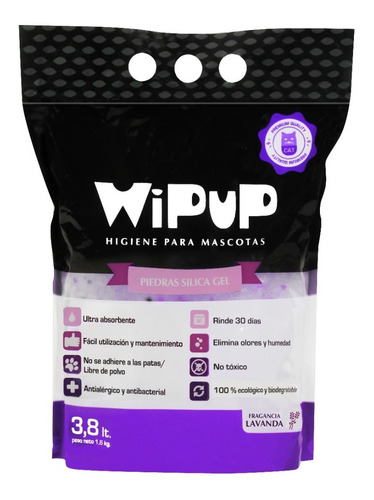 Piedras Sanitarias P/gatos Silica Gel Promo X 8 Uni Lavanda