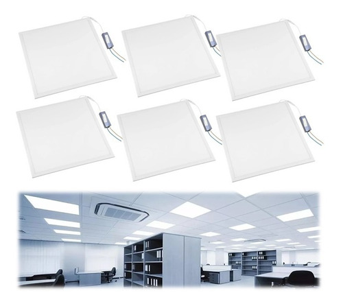 Panel Plafon Embutir Led 60x60cm 48w - Luz Fria X 6 Unidades