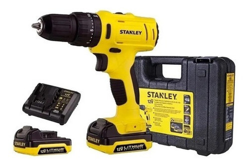 Furadeira martelete parafusadeira sem fio de 10mm Stanley SCH121S2K 12V + 2 baterías de 1.5Ah + acessório com maleta de transporte 220V 50