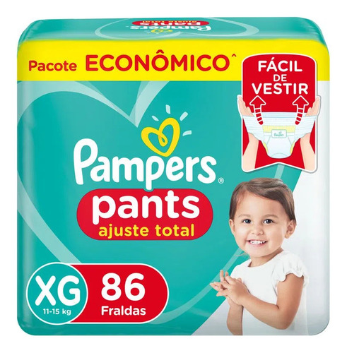 Fralda Pampers Pants Ajuste Total Max Xg 86 Unidades