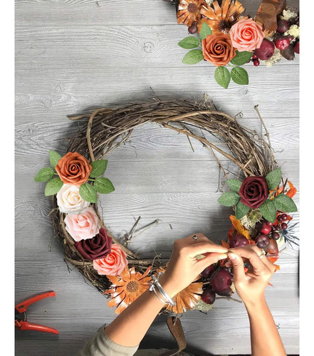Flores Artificiales Rosas Rojas, 25 Rosas Falsas De Aspecto