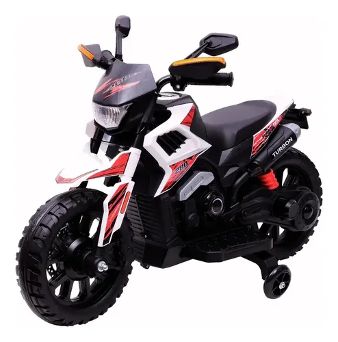 Moto Elétrica Infantil Motocross Tipo Trilha 6v Resistente Cor Branc