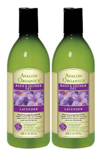 Gel De Baño Orgánico De Lavanda Avalon, 12 Oz (paquete De 2)