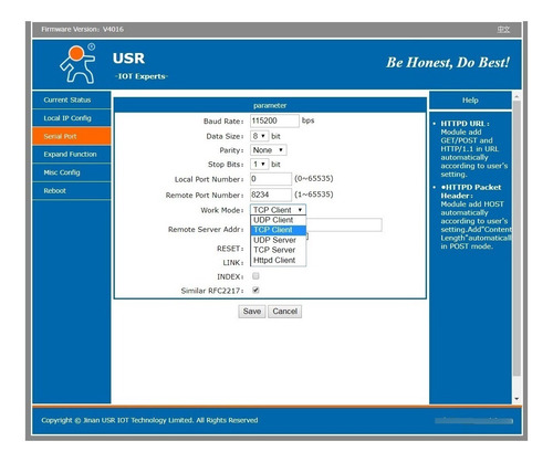 Cconversor Rs485 Para Ethernet Usr-tcp232-304