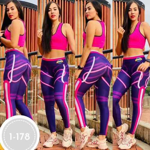 Leggings Color Violeta Moda Deportiva Con Elastico Para Dama
