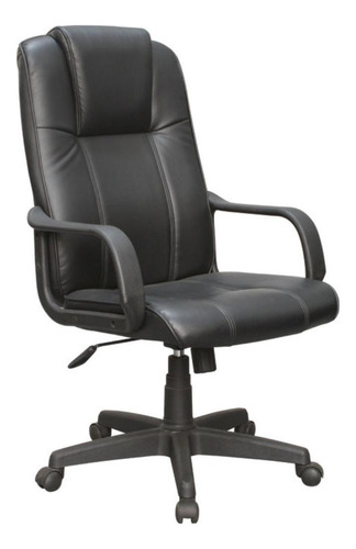 Cadeira de escritório Pelegrin PEL-229H ergonômica  preta com estofado de couro sintético