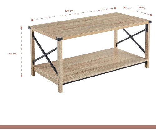 Mesa De Centro Cross - Madera