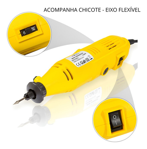 Micro Retífica 500w Com Chicote E 210 Acessórios Knakasaki