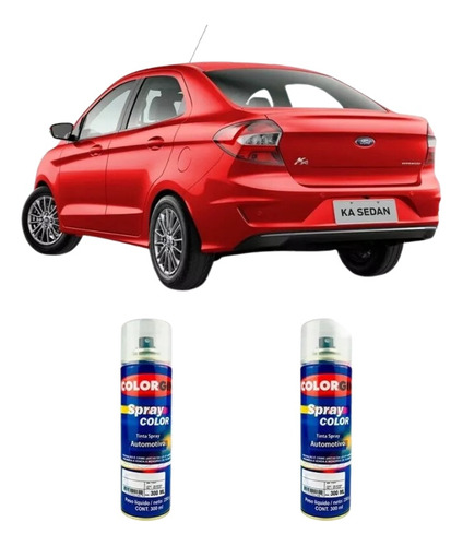 Spray Na Cor Do Seu Carro Ford Vermelho Arpoador + Verniz