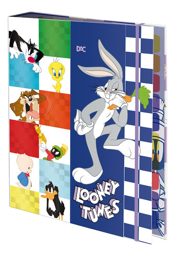 Fichário Universitário Looney Tunes Warner Bros - Dac Cor Azul