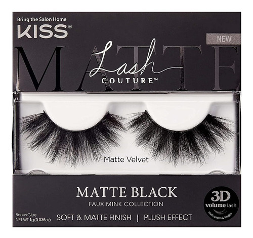 Kiss Lash Couture Colección De Visón Sintético Negro Mate, 1