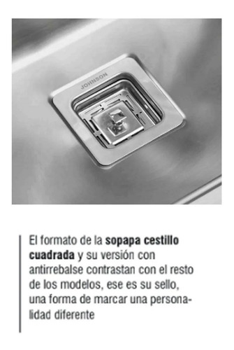 Imagen 3 de 6 de Bacha Cocina Johnson Acero Inoxidable Quadra Q37 Simple Q 37