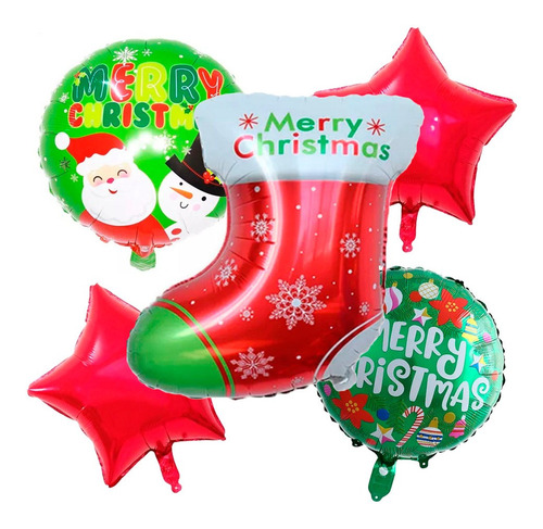 5 Globos Bota Navidad Decoracion Fiesta Arreglo Christmas