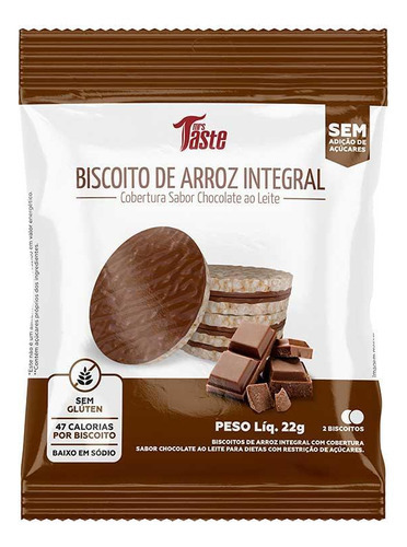 Kit 12 Pacote Biscoito De Arroz Chocolate Ao Leite Mrs Taste