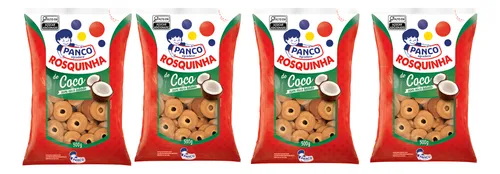 comprar Kit 4  Biscoito Bolacha Rosquinha De Coco Panco 500g