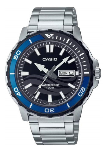 Reloj Casio Mtd-125d Carcasa Acero Aro Biselado 100m W Gemma