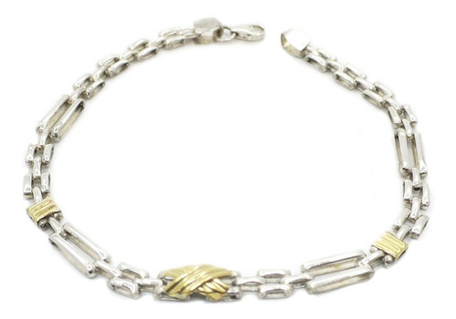Pulseras Hombre O Mujer En Plata 925 Y Oro Panther, Mamá!! Diámetro 2 Cm Largo 18 Cm