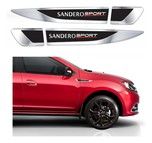 Adesivos Aplique Resinados Para Renault Sandero Sport 20166 Cor Cromado