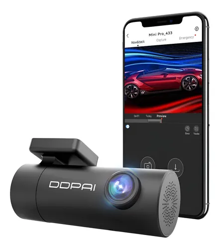 Câmera Veicular DDPAI Mini Pro 1296P com Wi-Fi Ângulo de 140° Vis...