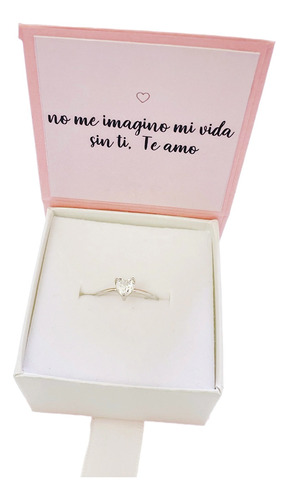 Anillo Promesa De Plata Amor Regalo Aniversario Pareja 