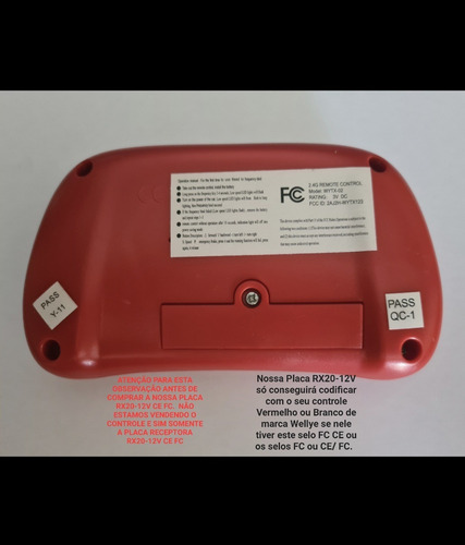 Imagem 7 de 7 de Placa Receptora 2.4ghz Weelye Rx20-12v Ce/fc Para Elétricos