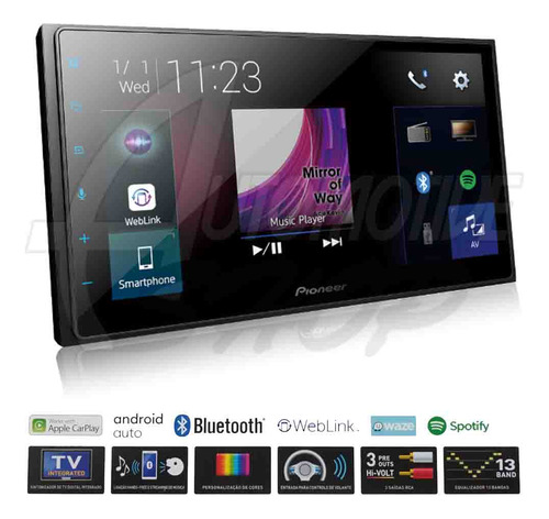 Multimidia Pioneer 6,9 Bluetooth Carplay Android Dmhz5380tv