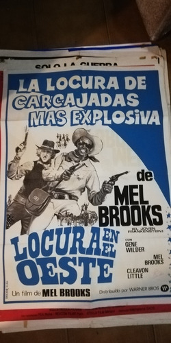 Afiche Original Cine Película Locura En El Oeste 