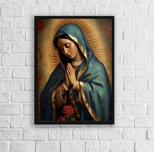 Quadro Decorativo Coração De Maria 24x18cm - Preta