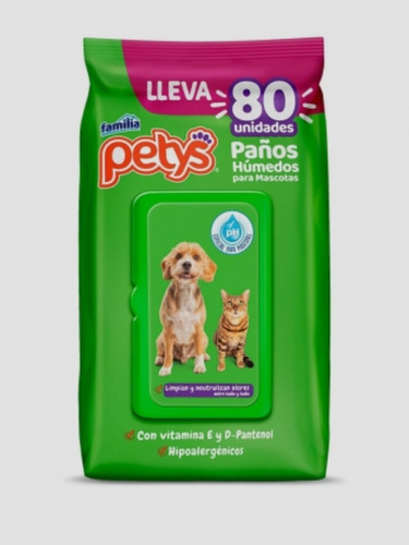 Pañitos Húmedos 80 Und Mascotas Petys - Kg a $274