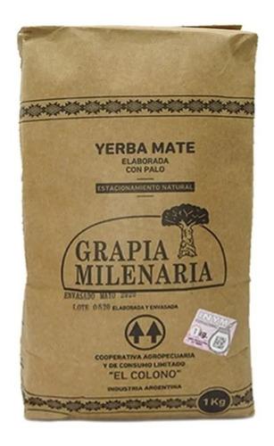 Yerba Mate Grapia Milenaria 1 Kg. Estacionamiento Natural