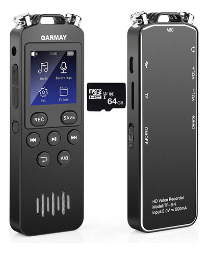 Garmay Grabadora De Voz Digital Mejorada De 72 Gb, 1536 Kbps