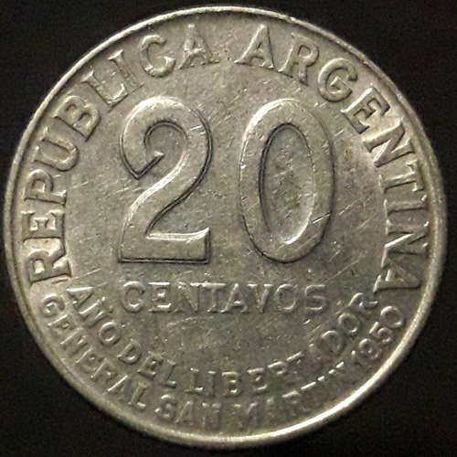 Moneda Argentina 20 Centavos 1950 