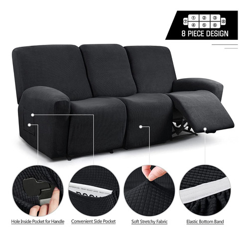 Xd Funda Elástica Para Sofá Reclinable De 3 Plazas