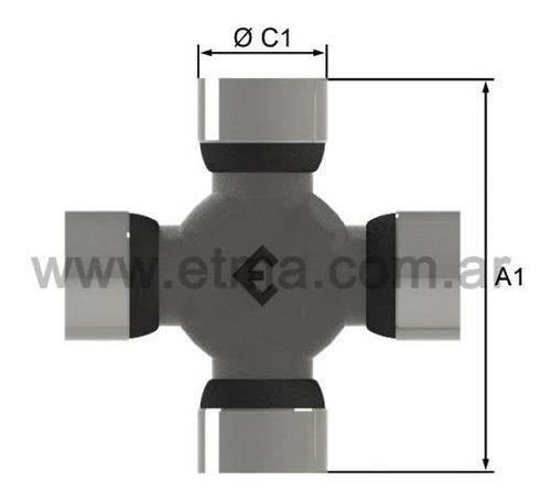 Imagen 3 de 3 de Cruceta Ø44 X 124,65 Etma Cr1043